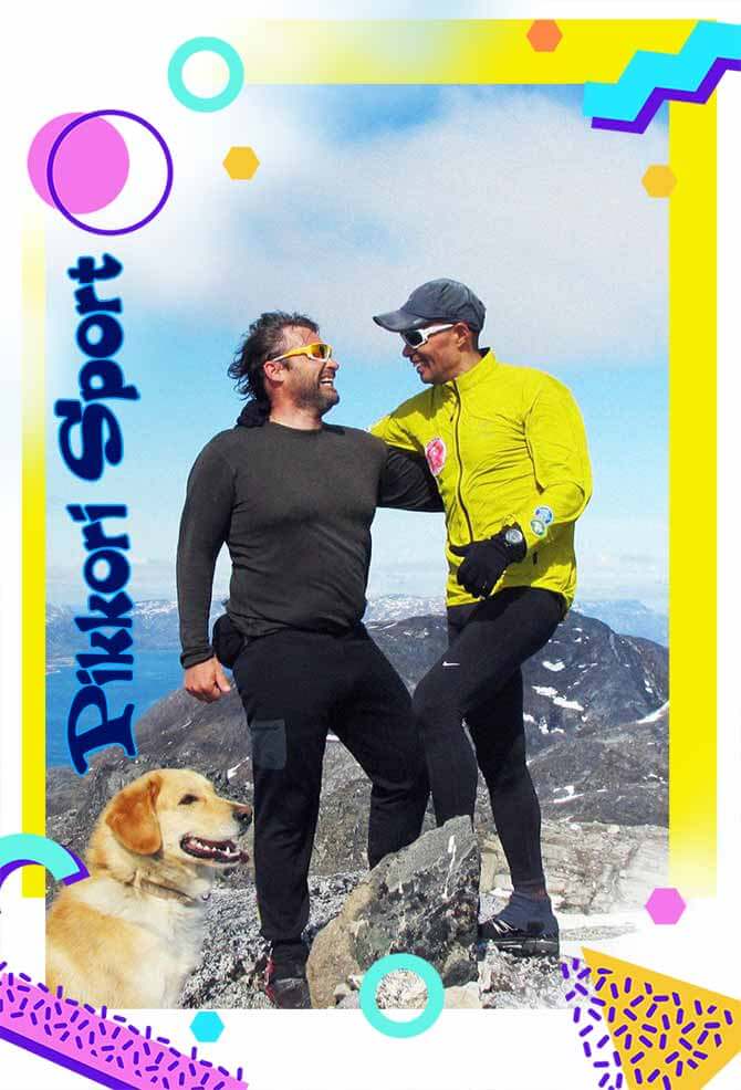 Pikkori Sport years prior Owner and friends on top of Nuuk mountains
