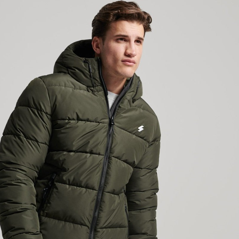 Hooded Sports Puffer Jacket (M)