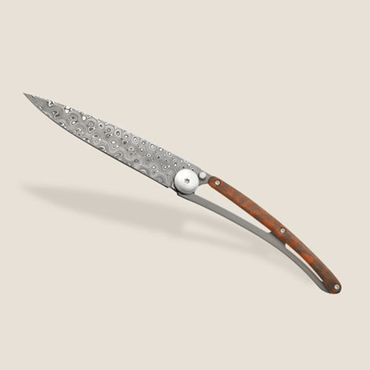 Pocket Knife Damascus Snake Wood - pikkorisport