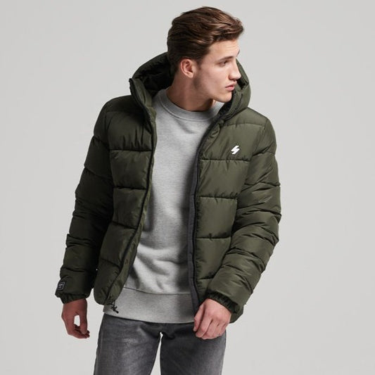 Hooded Sports Puffer Jacket (M)